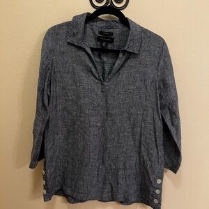 Tahari Charcoal Button-Down Shirt